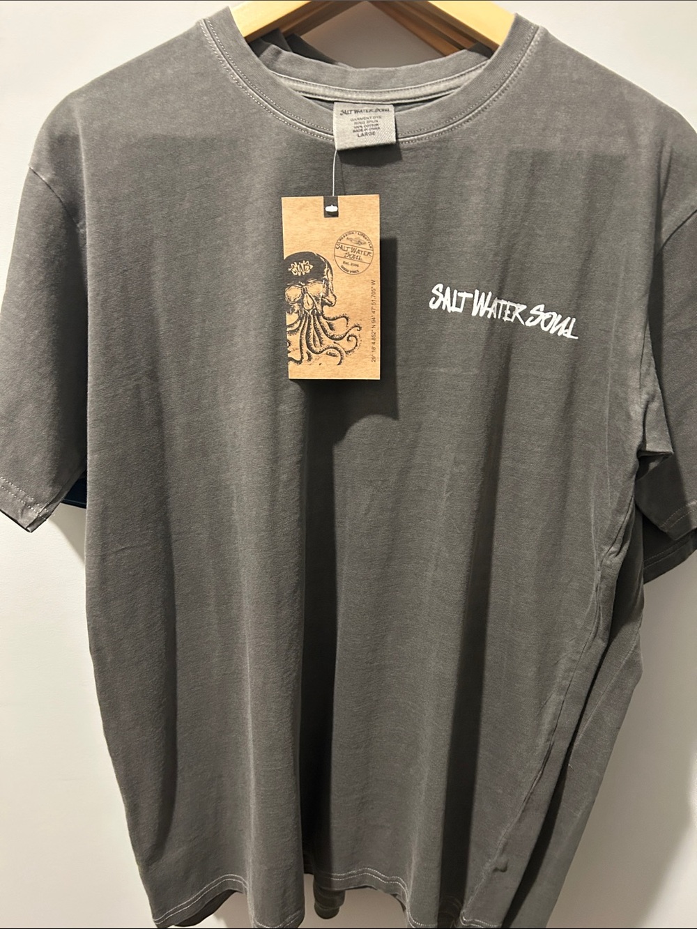 Salt Water Soul Men’s Washed Charcoal Graphic Tee